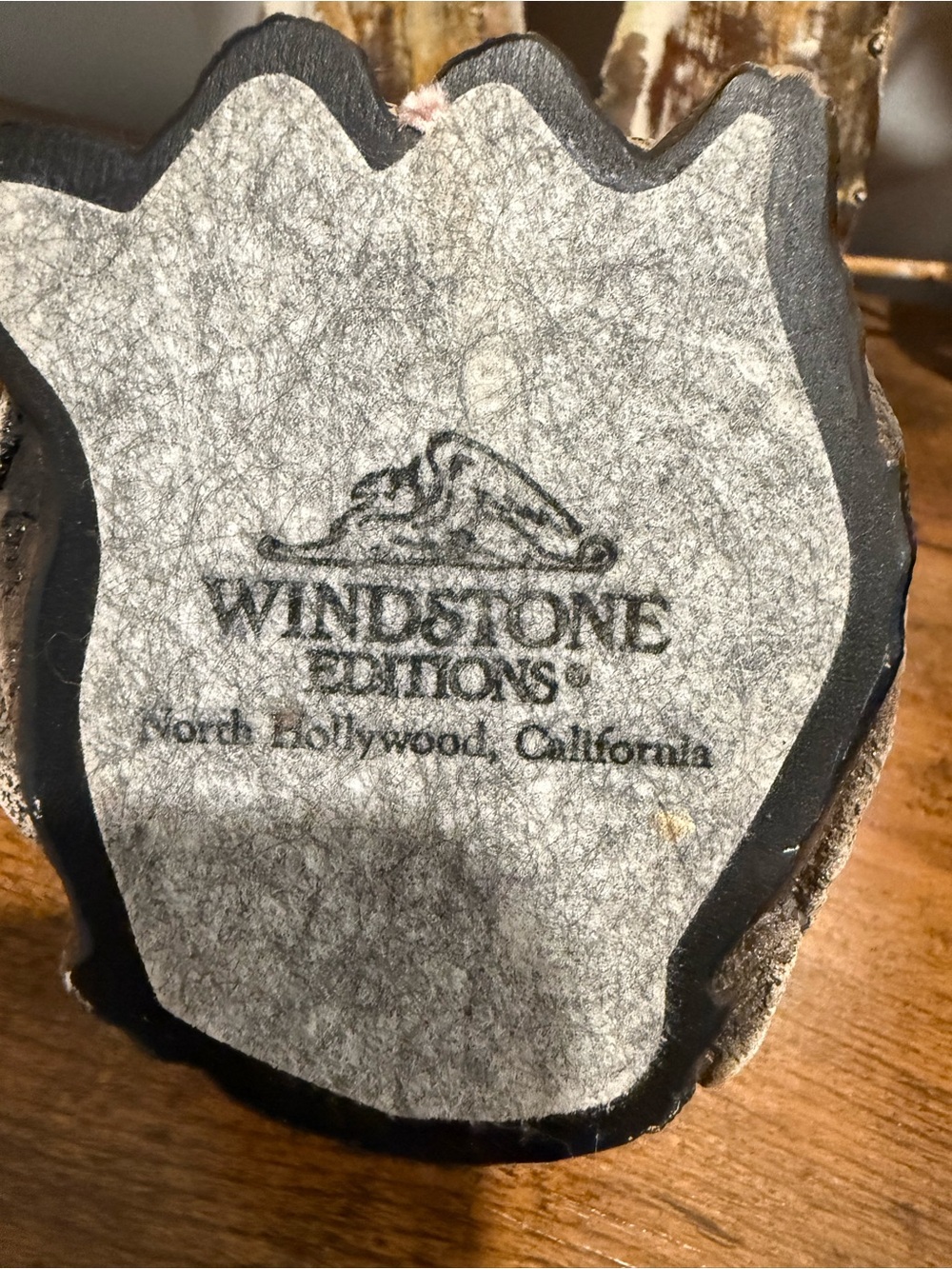Textured Stone-Look Owl Figurine with Yellow Eyes by Winstone Editions. - Picture 6 of 6
